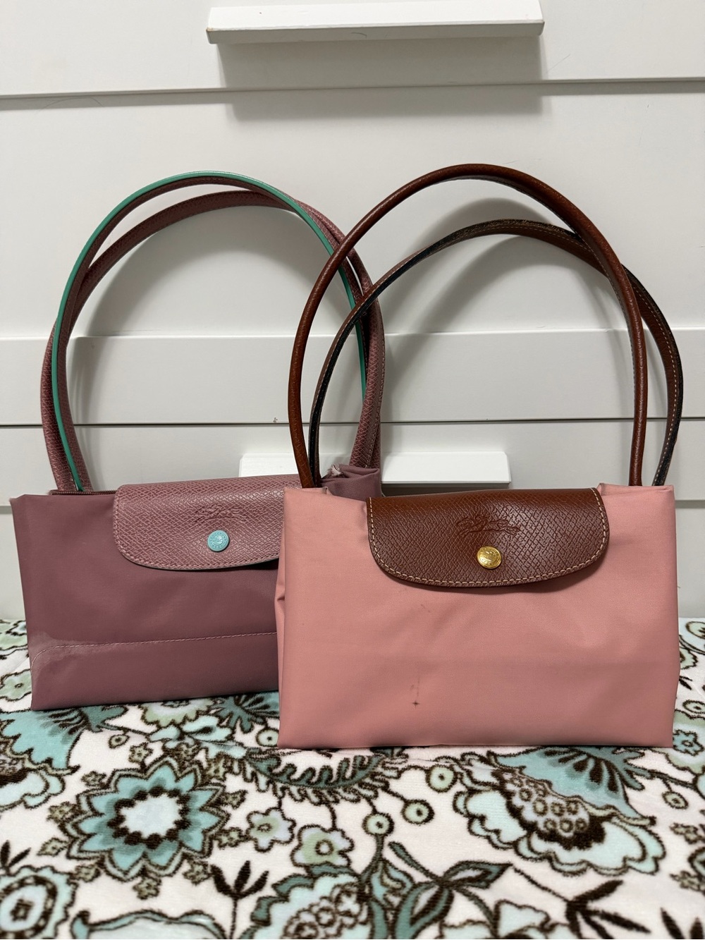 2 Longchamp large tote bags pink & mauve